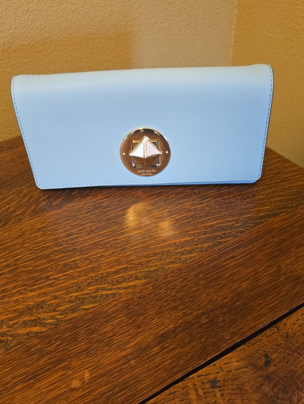 Kate Spade Keira Newberry Lane Saffiano Leather Clutch Bag In Baby Blue